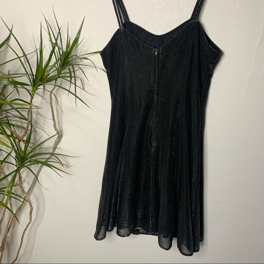 Maurices | Black/Silver Metallic Fitted Party Dress - Small - Picture 8 of 10